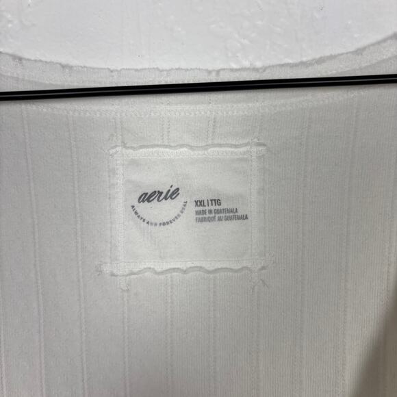 Aerie The Sneak Peek T-Shirt in White NWT Size XXL - Picture 4 of 5